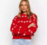 Red Heart Valentine Long Sleeve Knit Sweater