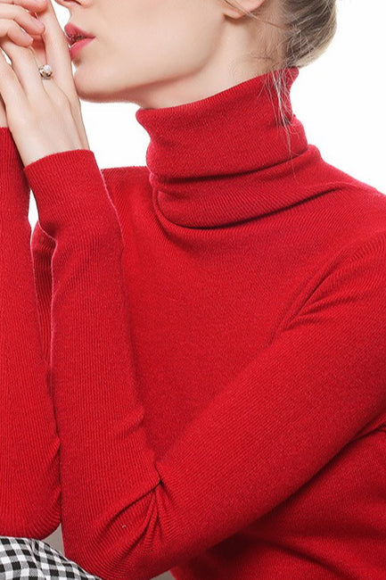 Stacked Neck Lightweight Wool Knit Top